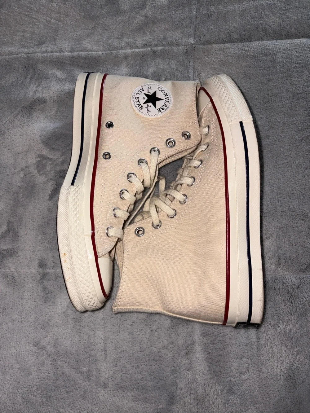 Converse Chuck 70 High Top Sneakers - Cream with Red Accent